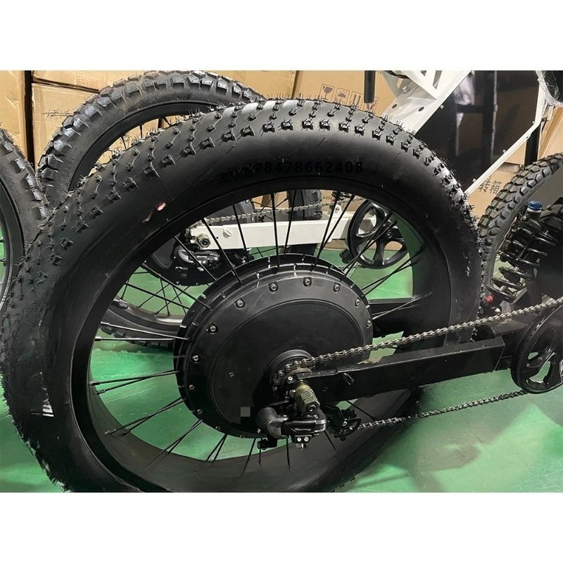 Electric Motorcycle Conversion Kit 72V - 26インチ4.0ファットタイヤQS273モーター72v 8000wハブモーター電動バイク変換キット