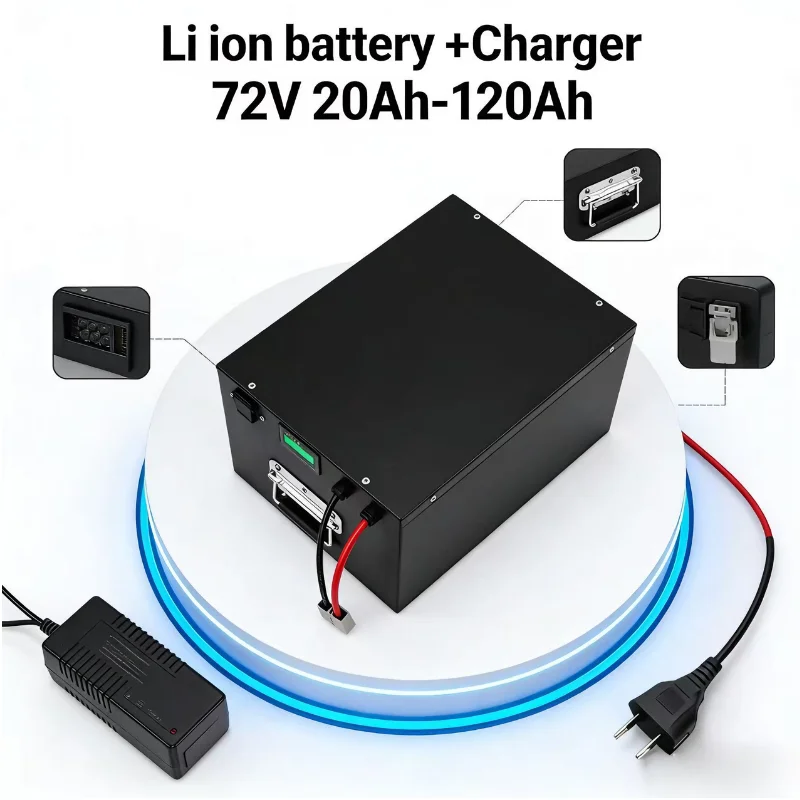 60V 30Ah Electric Scooter Battery - 17S 60V リチウムイオンバッテリーパック 20Ah-120Ah、1000W-8000W ゴルフカート、電動三輪車、スクーター、RV、ソーラー用高出力バッテリー