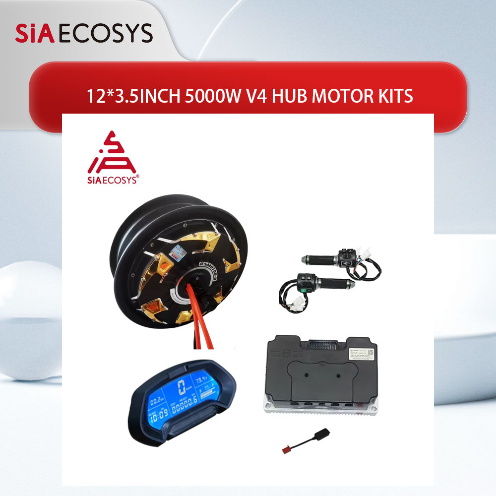 Electric Motorcycle Conversion Kit 72V - QSモーター 12×3.5インチ 5000W V4 72Vハブモーター ND72680コントローラー付き